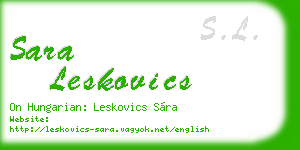 sara leskovics business card